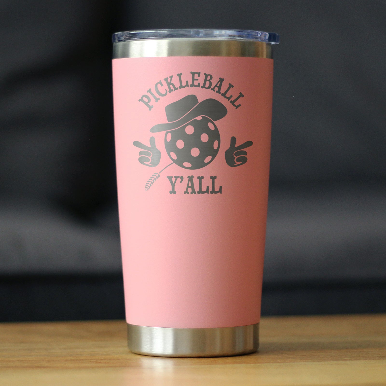 Funny Pickleball Gifts Insulated Coffee Tumbler with Sliding Lid Pickleball Y'all 20oz Stainless Steel Tumbler