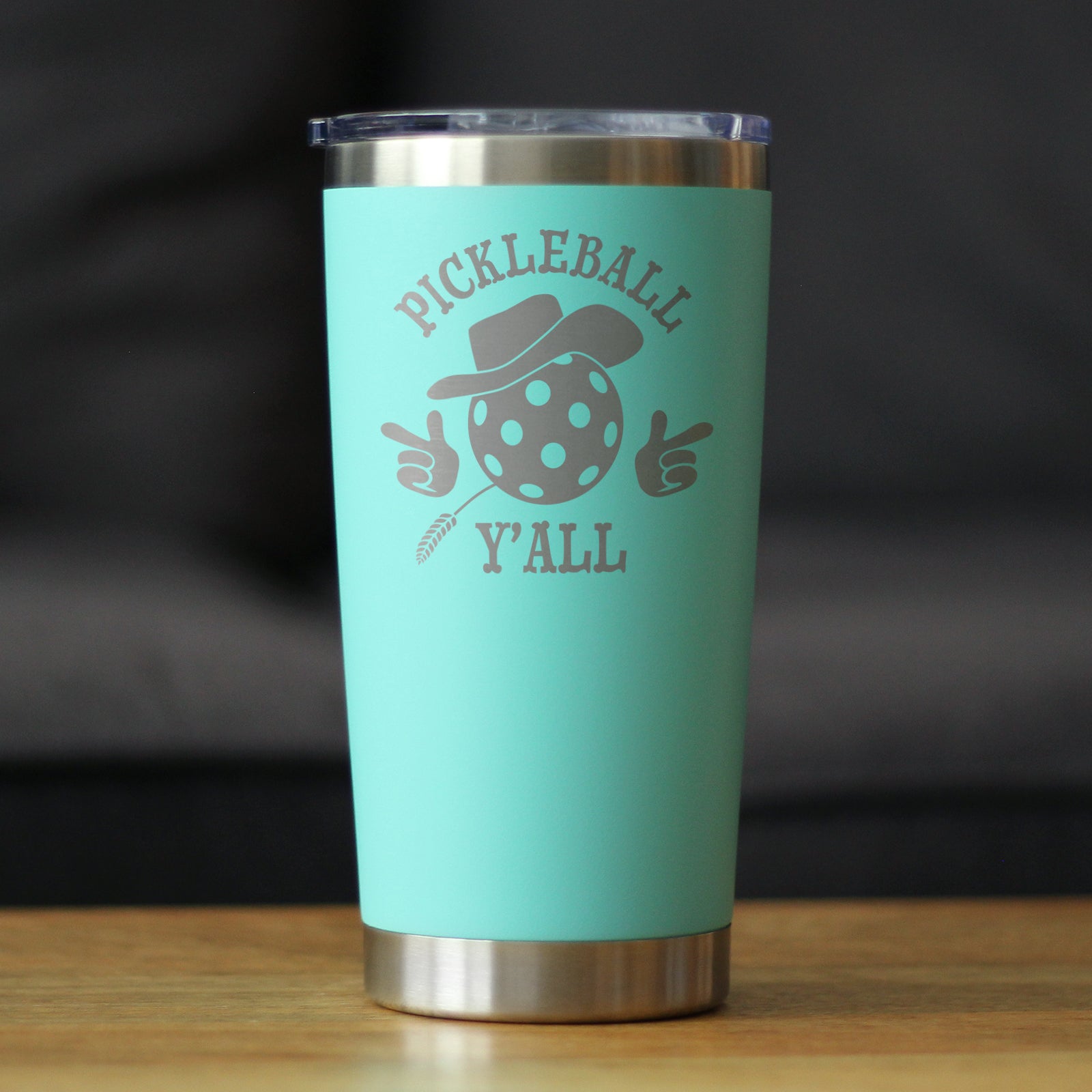 Funny Pickleball Gifts Insulated Coffee Tumbler with Sliding Lid Pickleball Y'all 20oz Stainless Steel Tumbler