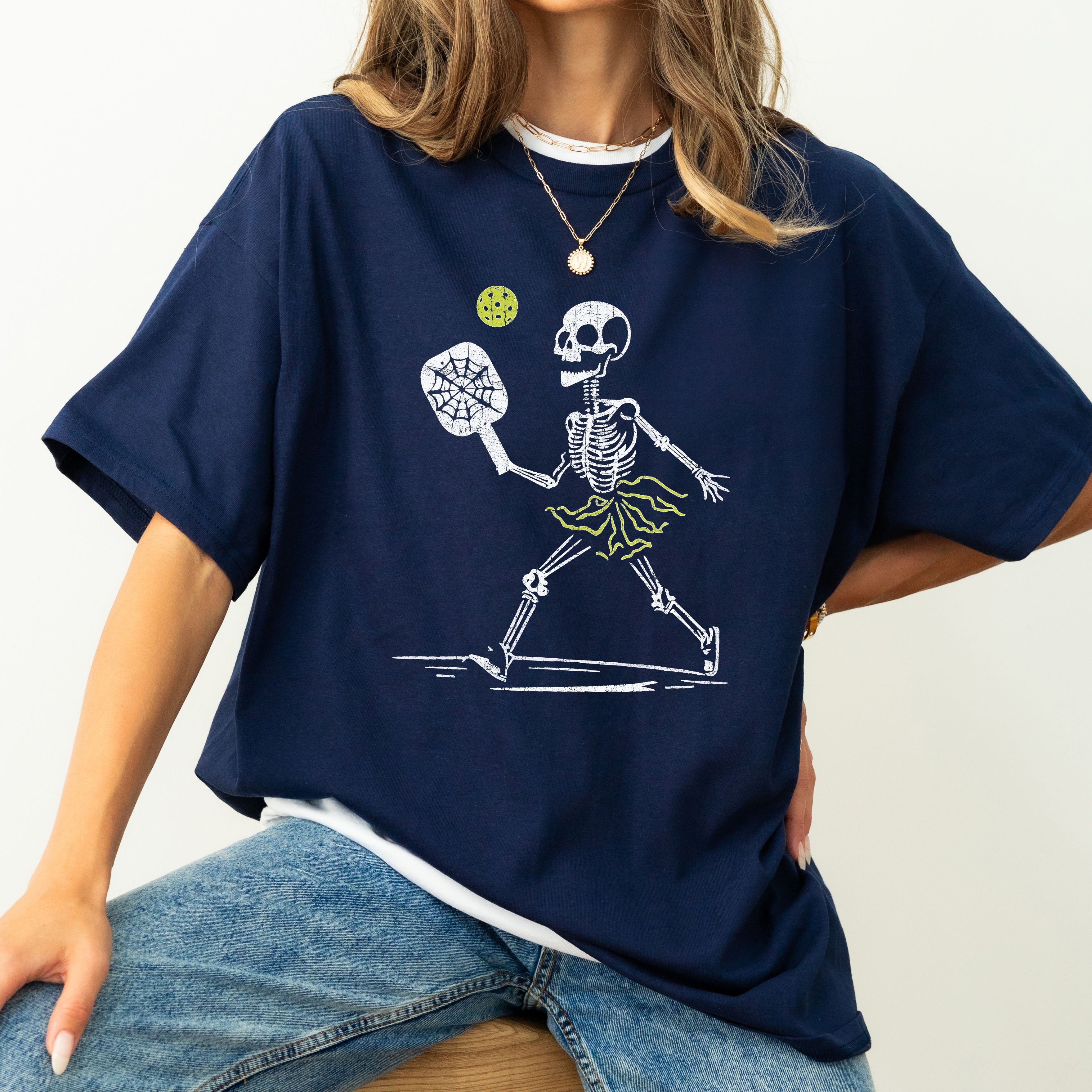 Skeleton Pickleball, Funny, Retro, Aesthetic, Vintage, Comfort Colors Tshirt